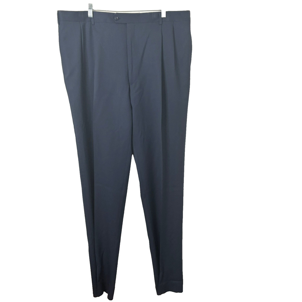 Jos. A. Bank NWT Pleated 100% Wool Natural Stretch Gabardine Navy Pants 42 Long